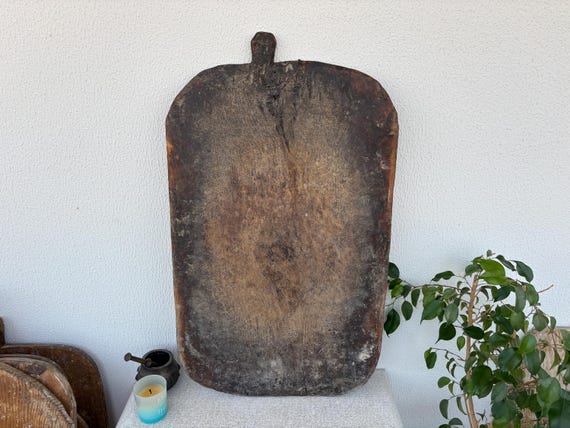 Authentic Turkish Vintage Bread Board | Handmade Wooden Kitchen Paddle | Farmhouse Wall Decor