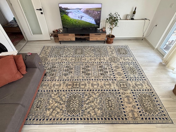 80-Year-Old Vintage Turkish Rug – Handwoven Wool Area Rug 8'' x 10'' feet – Traditional Anatolian Carpet
