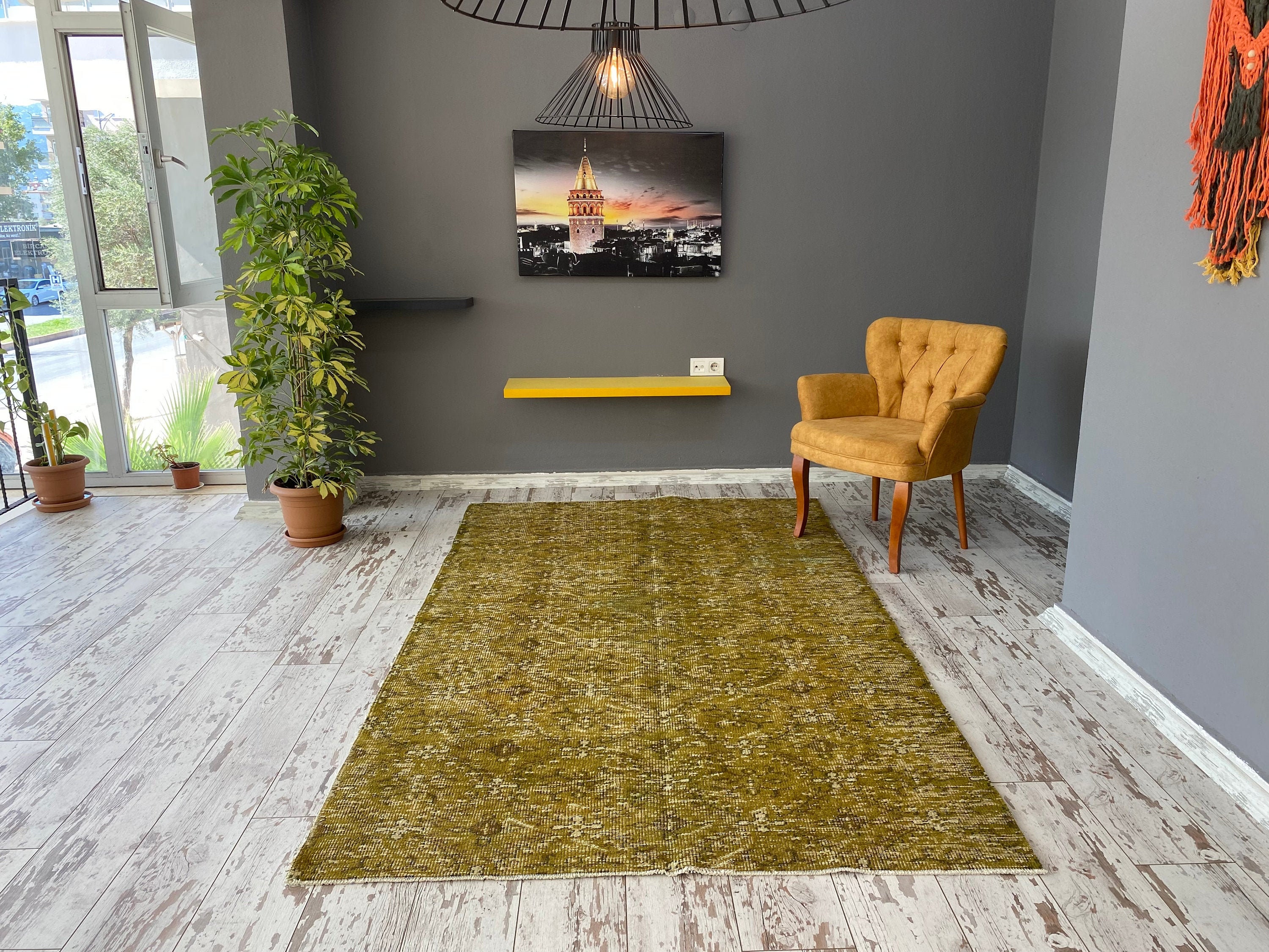 Farmhouse Moss Green Rug 5x8 Green Oushak Rug For Bedroom Etsy