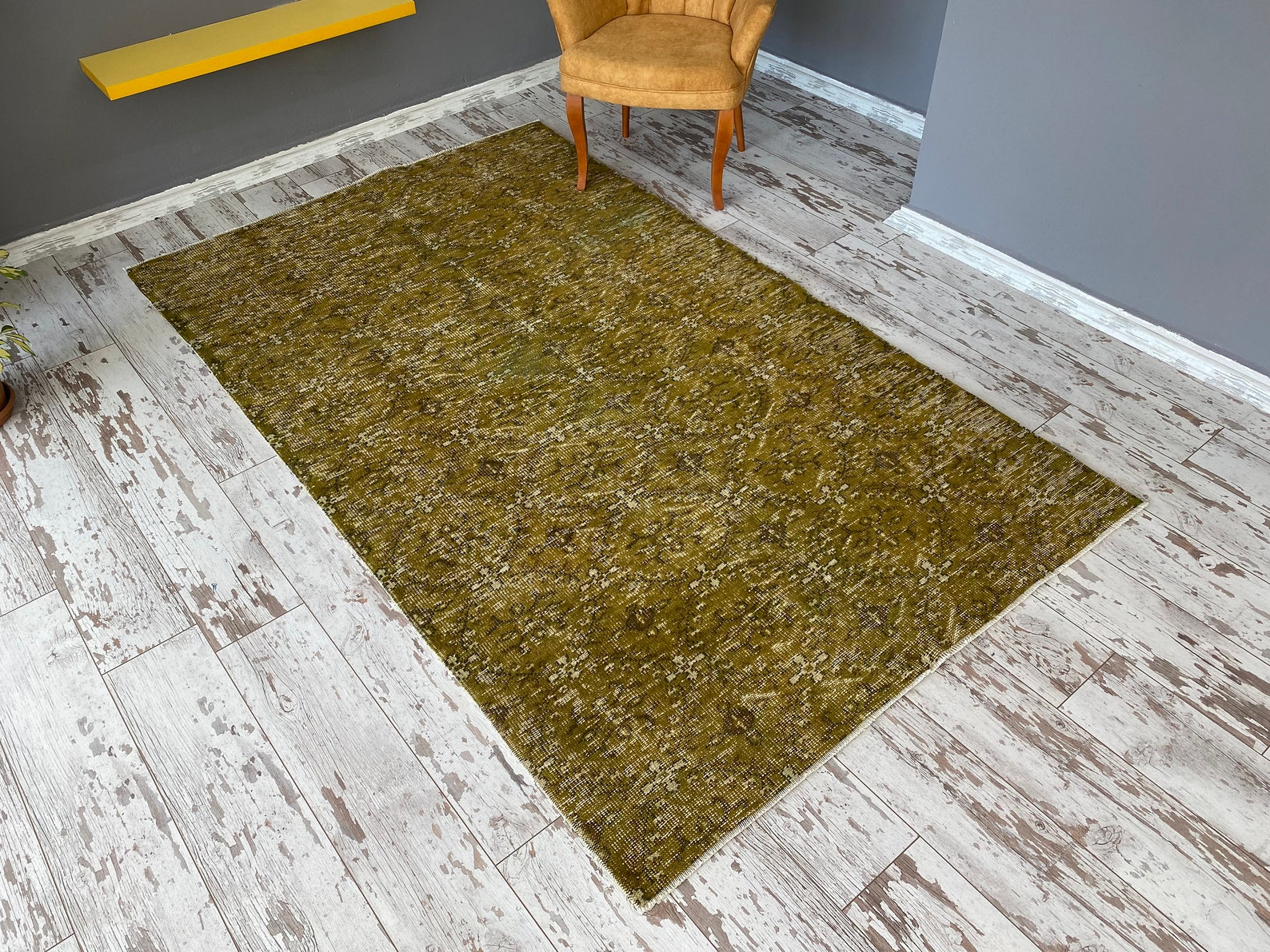 Farmhouse Moss Green Rug 5x8 Green Oushak Rug For Bedroom Etsy