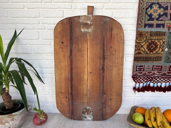 Authentic Turkish Vintage Bread Board | Handmade Wooden Kitchen Paddle | Farmhouse Wall Decor