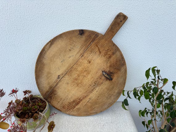 Authentic Turkish Vintage Bread Board | Handmade Wooden Kitchen Paddle | Farmhouse Wall Decor