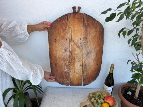 Authentic Turkish Vintage Bread Board | Handmade Wooden Kitchen Paddle | Farmhouse Wall Decor