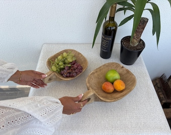 Conjunto de Tigelas de Madeira Artesanais: Tigelas Rústicas para Servir em Estilo Fazenda