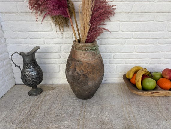 Vintage Turkish Clay Pottery | 70-80s Anatolian Terracotta Jar