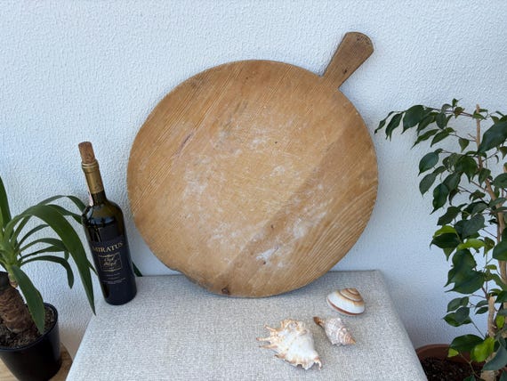 Handmade Turkish Wooden Cutting Board: Rustic Farmhouse Kitchen Decor
