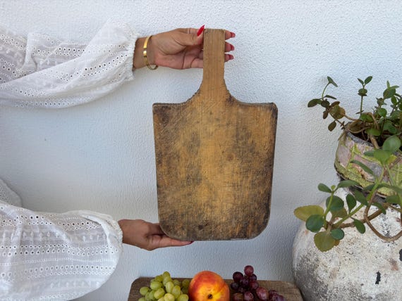 Small Turkish Vintage Bread Board | Handmade Wooden Kitchen Paddle | Farmhouse Wall Decor