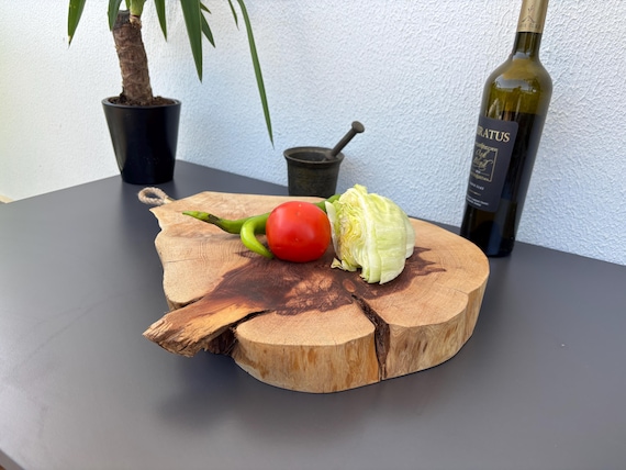 Vintage Cedar Wooden Bread Board | Rustic Handmade Cutting Paddle | Antique Kitchen Decor