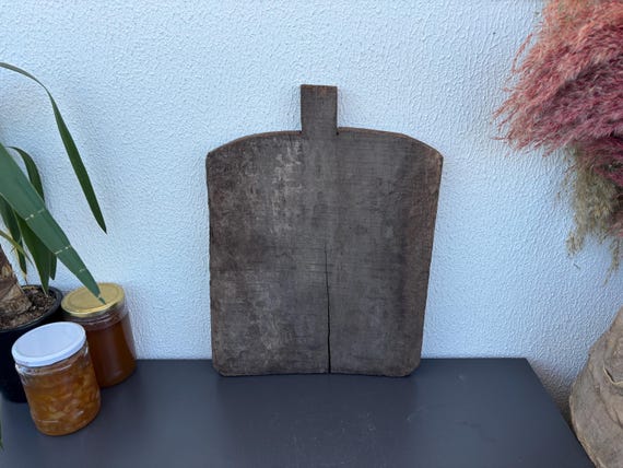 Vintage Turkish Wooden Dough Board: Rustic Farmhouse Kitchen Decor