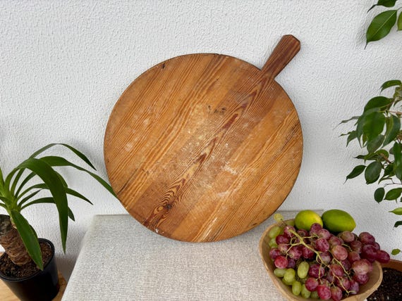 Round Antique Turkish Dough Board: Farmhouse Kitchen Decor