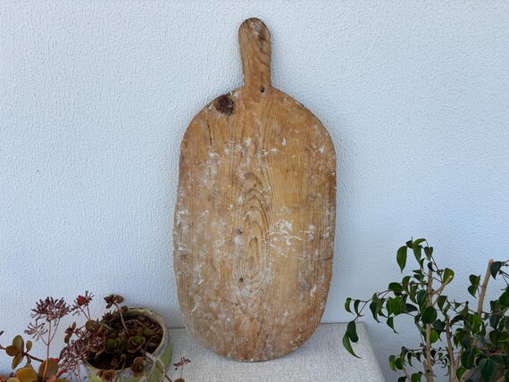 Large Vintage Wooden Bread Board | Turkish Rustic Decor | Handmade Farmhouse Kitchen Piece