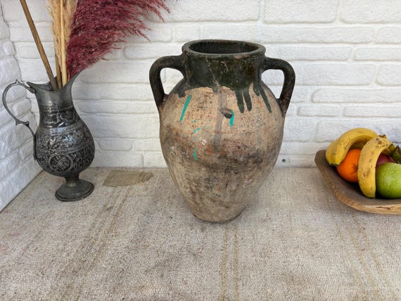 Vintage Turkish Clay Pottery | 70-80s Anatolian Terracotta Jar