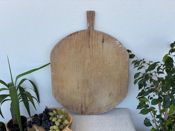 Rustic Walnut Bread Board: Vintage Turkish Dough Board Serving Tray