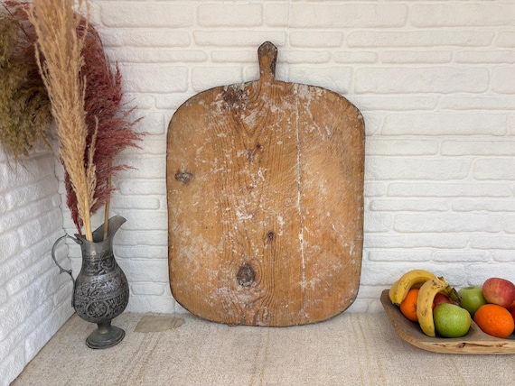 Authentic Turkish Vintage Bread Board | Handmade Wooden Kitchen Paddle | Farmhouse Wall Decor