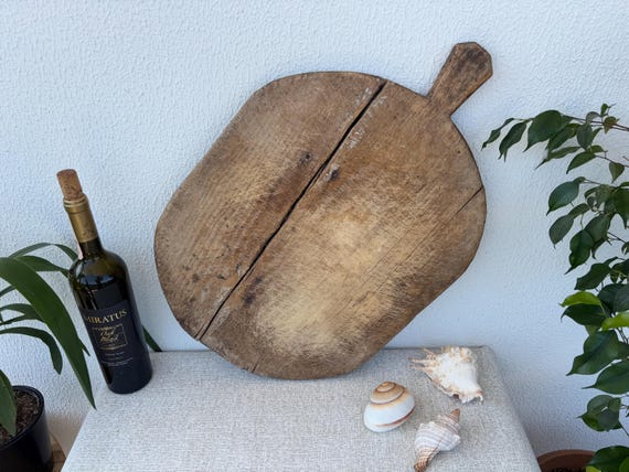 Handmade Turkish Wooden Cutting Board: Rustic Farmhouse Kitchen Decor