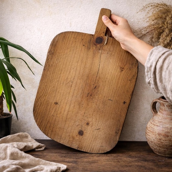 Antique Turkish Bread Board: Rustic Farmhouse Kitchen Decor, Large Wall Art