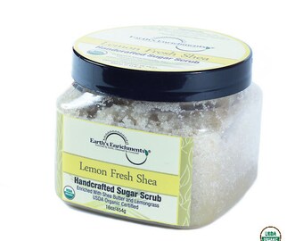 Sugar Body Scrub | USDA Organic - Moisturizing and Exfoliating with Lemongrass and Shea Butter - FREE SHIPPING