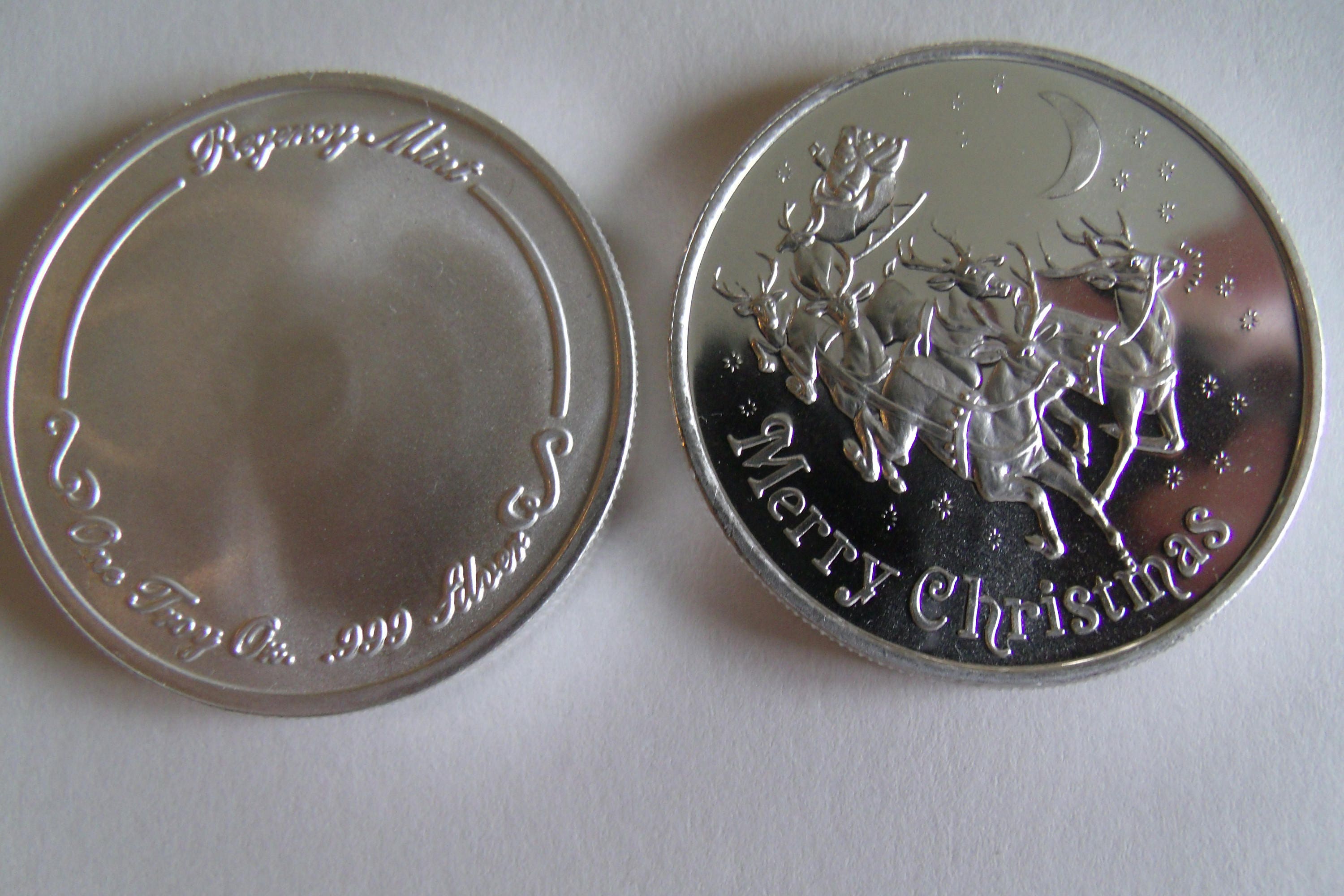 Rudy Fine .999 Silver 1 oz Christmas Coins. Rudolph The Red Nose
