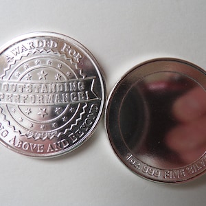 Above & Beyond ! Outstanding Performance Coin 1 oz Fine 999 Silver. Free Custom Engraving