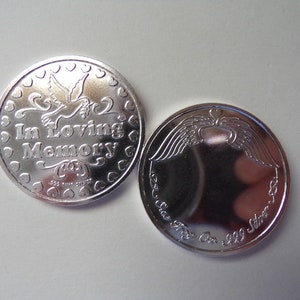 1 oz Fine .999 Silver In Loving Memory Sympathy Coin. Free Custom Engraving