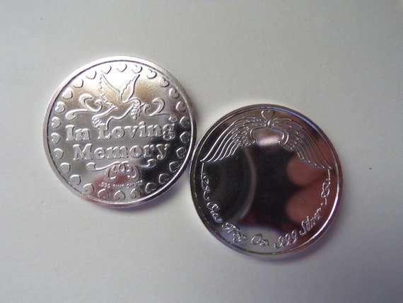 1 oz Fine .999 Silver In Loving Memory Sympathy Coin. Free Custom Engraving