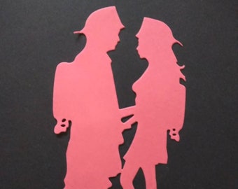 Scrapbook Card Making 10 Pieces Fireman Accessories Premade PAPER Die Cuts