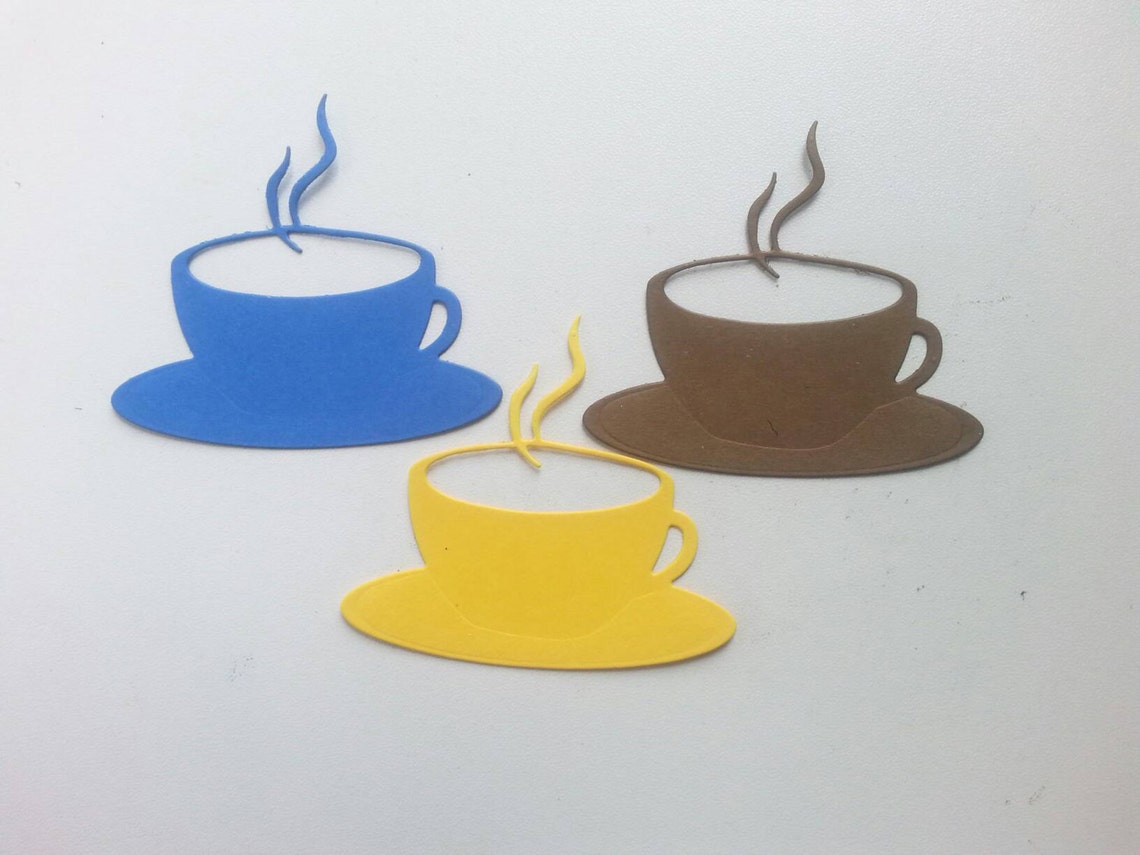 Coffee Cup and Saucer Paper Die Cuts. Scrapbook and Cards | Etsy