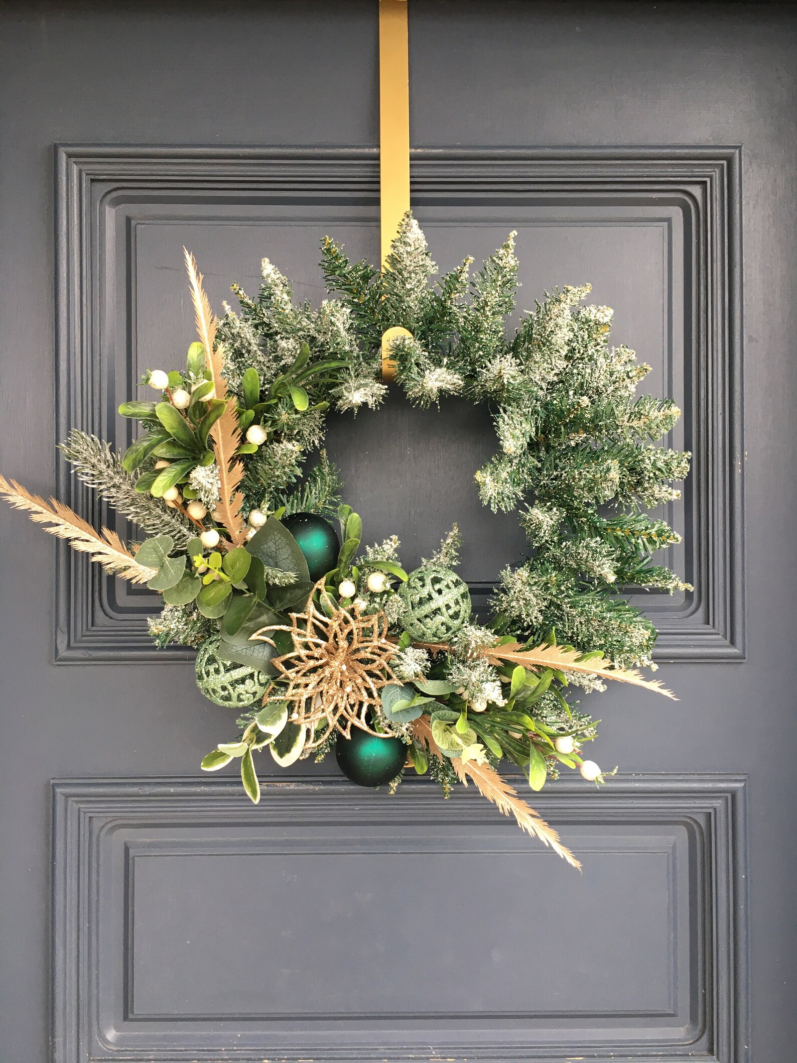 Couronne de Noël pour la porte dentrée couronne florale de Etsy