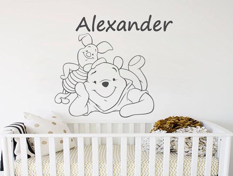 name wall decals adventure winnie the pooh wall decal nursery | etsy