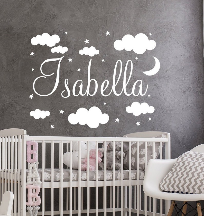 name wall decal baby nursery wall decal girl name nursery | etsy