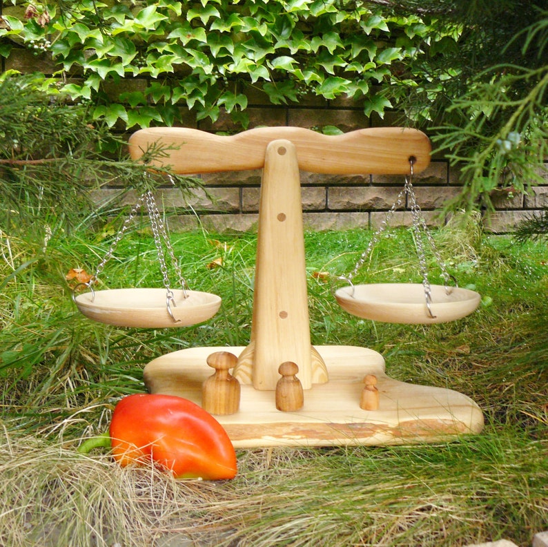 Balance Scale Wooden Scale Balance toys wooden Toy Scale Etsy