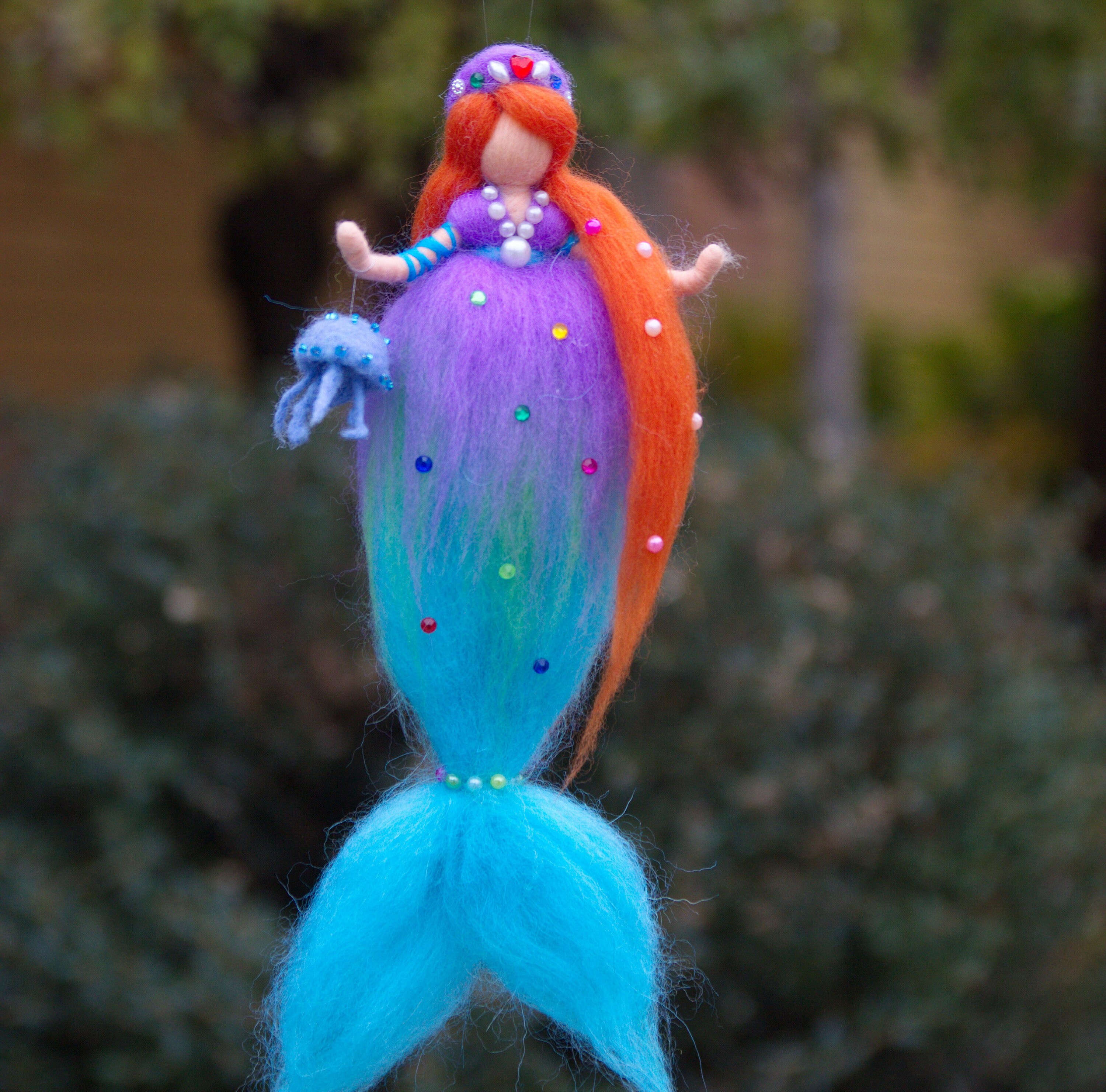 Mermaid Naiad Needle felting Mermaid Fairy Ornament Etsy