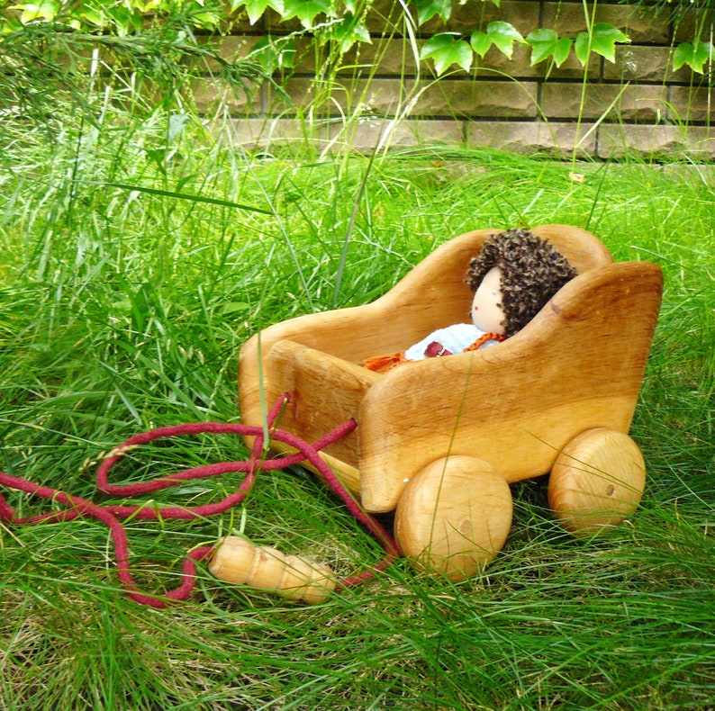 Wooden stroller for doll Doll's carriage Waldorf wooden Etsy