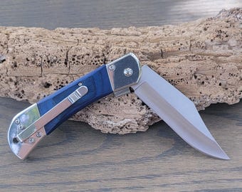 Pocket Hunting Knife With Belt Clip, Custom Folding Knife, Spring Assisted, Classic Knife, Lock Back, Gentleman's Knife, Trapper Knife,