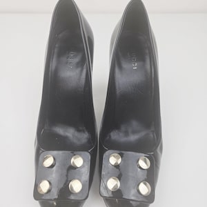 Authentic Gucci patent leather heels block heels 1990s eu 37.5 uk 4.5 us 7.5