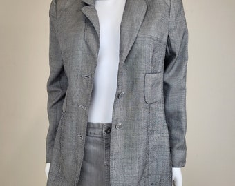 vintage Valentino Garavani Miss V grey linen blazer IT 48 uk 14 us 10 eu 42 44