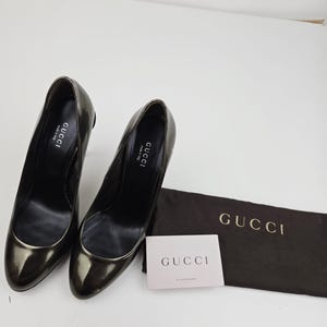Authentic Gucci Green Metallic High Heels Eu 38.5 Uk 5.5 Us 8.5