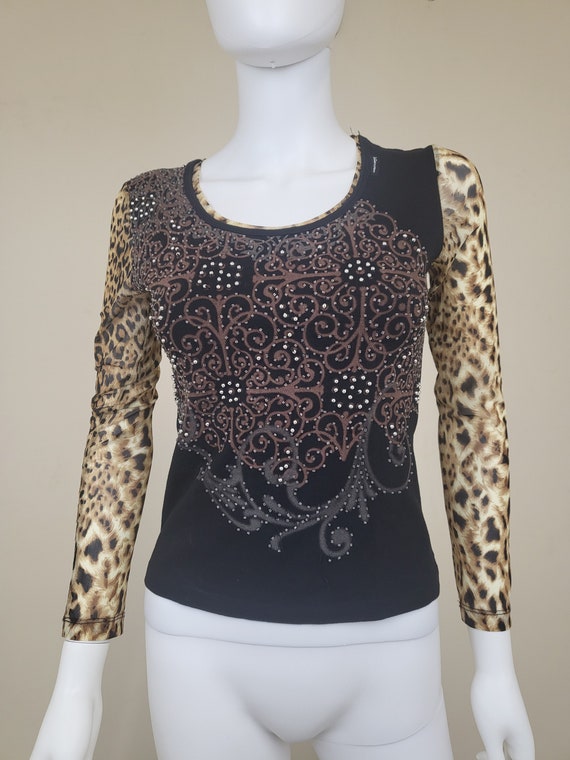 Authentic D&G Dolce Gabbana animal print and bead… - image 1