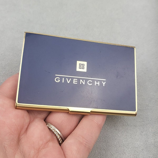 Authentic Givenchy metal card case card holder gold plated 1980s