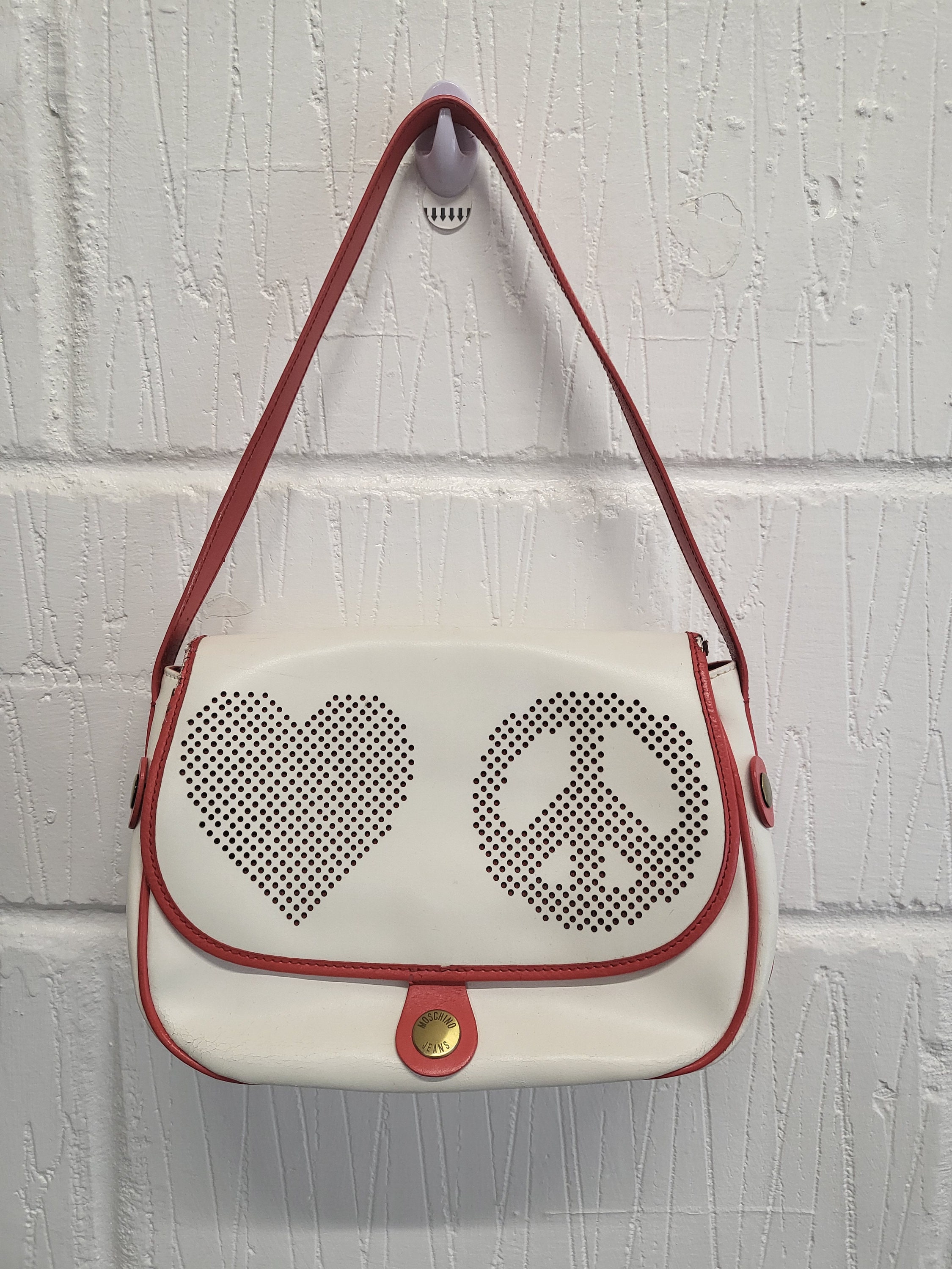 Rare Moschino Vintage Red Heart Bag the Nanny Fran Fine 