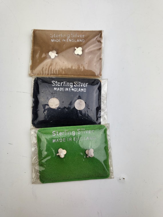 starling silver stud earings lot of 3 original pa… - image 2