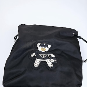 authentic Prada nylon large teddy bear travel pouch new dead stock
