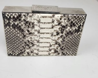 Vintage Aspinal of london clutch bag python leather box bag