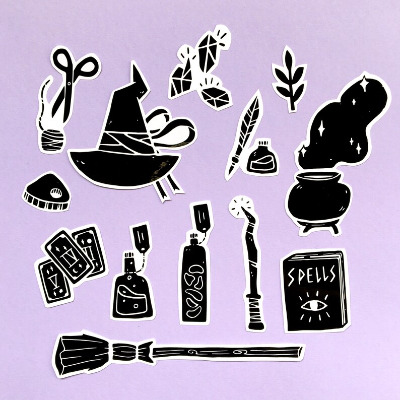 Witchy Stickers Pack includes 13 unique stickers stickers | Etsy