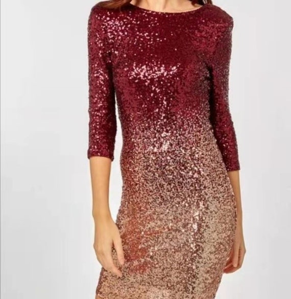 rose gold ombre sequin dress Light Up The Night Rose Gold Ombre Sequin Maxi Dress main image 1