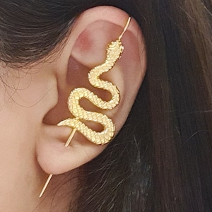 Bar Ear Cuff Bar ear pin Hook Ear Cuff Cartilage Earring Serpent Ear Pin Snake Ear Cuff Needle earring Unisex earring Mens earring