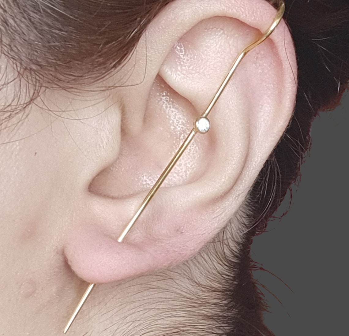 Bar Ear Cuff Bar Ear Pin Minimalist Jewellery Cartilage Etsy