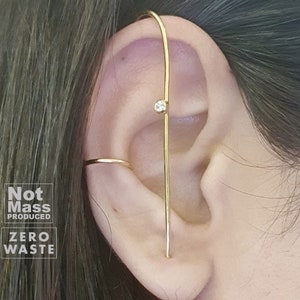 Bar Ear Cuff Bar ear pin Hook Ear Cuff Cartilage Earring Cz Ear Pin Conch Ear Cuff Needle earring Unisex earring Mens earring