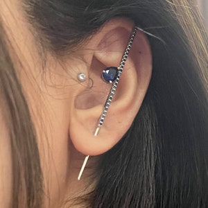 Bar Ear Cuff Needle Earring Bar Ear Pin Over The Ear Cuff Unisex Jewelry Edgy Earrings Cartilage Earring
