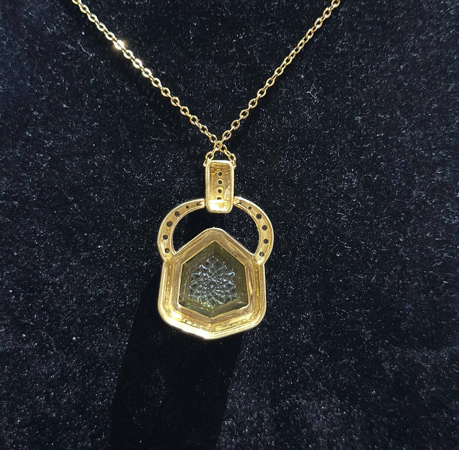 アールデコ シトリンペンダント：シルバー ファンタジーカット